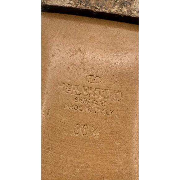 Valentino Garavani Roman Stud Slide Sandals EU 38.5 US 8.5 Brown Leather Mule - Picture 9 of 15